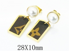 HY Stainless Steel Pearl Earrings-HY80E0529ML