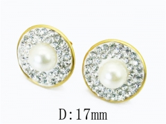HY Stainless Steel Pearl Earrings-HY64E0446OR