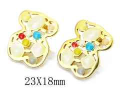 HY Wholesale Stainless Steel Bear Earrings-HY64E0432OC