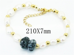 HY Wholesale 316L Stainless Steel Bracelets (Pearl)-HY85B0305HIW