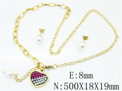 HY Wholesale 316L Stainless Steel Lover jewelry Set-HY85S0335PLG