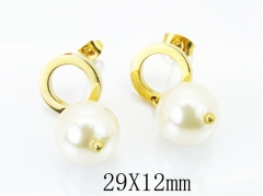 HY Stainless Steel Pearl Earrings-HY64E0454NX