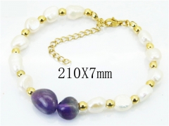 HY Wholesale 316L Stainless Steel Bracelets (Pearl)-HY85B0303HIT