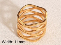 HY Wholesale 316L Stainless Steel Hollow Rings-HY0037R070