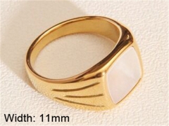 HY Jewelry Wholesale Stainless Steel 316L Shell Or Pearl Rings-HY0037R145