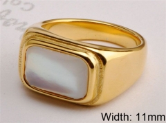 HY Jewelry Wholesale Stainless Steel 316L Shell Or Pearl Rings-HY0038R063
