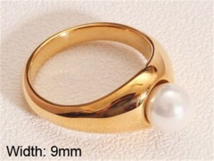 HY Jewelry Wholesale Stainless Steel 316L Shell Or Pearl Rings-HY0037R127