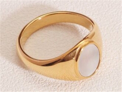 HY Jewelry Wholesale Stainless Steel 316L Shell Or Pearl Rings-HY0037R119