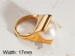 HY Jewelry Wholesale Stainless Steel 316L Shell Or Pearl Rings-HY0037R029
