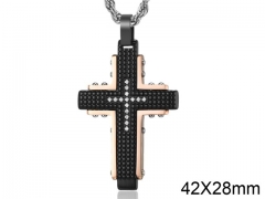 HY Wholesale Jewelry Stainless Steel Cross Pendant (not includ chain)-HY0057P001