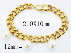HY Wholesale 316L Stainless Steel Bracelets (Pearl)-HY92B0015HQQ