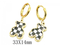 HY Wholesale Stainless Steel Bear Earrings-HY32E0155PA