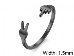HY Wholesale 316L Stainless Steel Open Rings-HY007R101