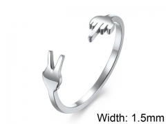 HY Wholesale 316L Stainless Steel Open Rings-HY007R103