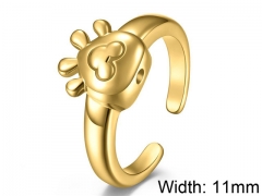 HY Wholesale 316L Stainless Steel Open Rings-HY007R211