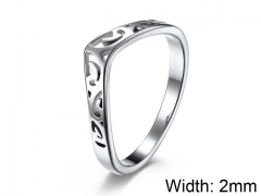 HY Wholesale 316L Stainless Steel Hollow Rings-HY007R174