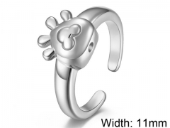 HY Wholesale 316L Stainless Steel Open Rings-HY007R213
