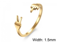 HY Wholesale 316L Stainless Steel Open Rings-HY007R102