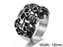 HY Wholesale 316L Stainless Steel Skull Rings-HY007R048