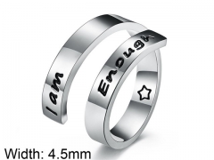 HY Wholesale 316L Stainless Steel Open Rings-HY007R300