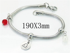 HY Wholesale 316L Stainless Steel Charm Bracelets-HY62B0411MLS