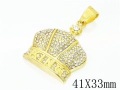 HY Wholesale Jewelry 316L Stainless Steel CZ Pendant-HY15P0491HPC