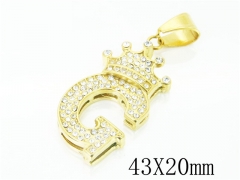 HY Wholesale Jewelry 316L Stainless Steel CZ Pendant-HY15P0493HOT