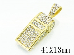 HY Wholesale Jewelry 316L Stainless Steel CZ Pendant-HY15P0494HOR
