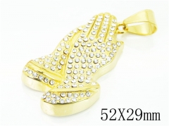 HY Wholesale Jewelry 316L Stainless Steel CZ Pendant-HY15P0488HOG
