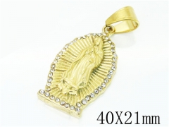 HY Wholesale Jewelry 316L Stainless Steel CZ Pendant-HY15P0495HKR