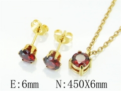 HY Wholesale 316L Stainless Steel Earrings Necklace Jewelry Set-HY12S1082MS