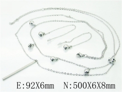 HY Wholesale 316L Stainless Steel Earrings Necklace Jewelry Set-HY59S1863OB