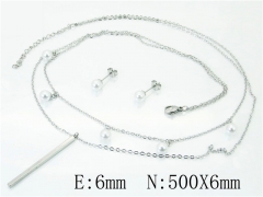 HY Wholesale 316L Stainless Steel Earrings Necklace Jewelry Set-HY59S1859OW