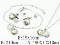 HY Wholesale 316L Stainless Steel Earrings Necklace Jewelry Set-HY59S1886OQ