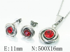 HY Wholesale 316L Stainless Steel Earrings Necklace Jewelry Set-HY59S1838PE