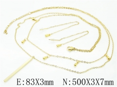 HY Wholesale 316L Stainless Steel Earrings Necklace Jewelry Set-HY59S1885HSS