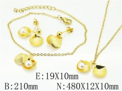 HY Wholesale 316L Stainless Steel Earrings Necklace Jewelry Set-HY59S1887PT