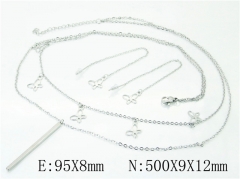 HY Wholesale 316L Stainless Steel Earrings Necklace Jewelry Set-HY59S1847OW