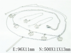 HY Wholesale 316L Stainless Steel Earrings Necklace Jewelry Set-HY59S1855OS