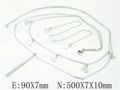 HY Wholesale 316L Stainless Steel Earrings Necklace Jewelry Set-HY59S1873OE