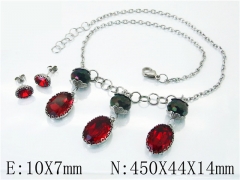 HY Wholesale 316L Stainless Steel Popular Jewelry Earrings Necklace Set-HY92S0233HIX