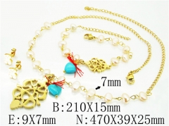HY Wholesale 316L Stainless Steel Popular Jewelry Earrings Necklace Set-HY21S0246JJS