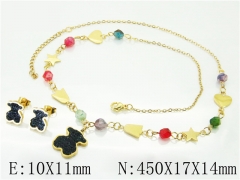 HY Wholesale 316L Stainless Steel Popular Jewelry Earrings Necklace Set-HY02S2844HOE