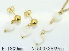 HY Wholesale 316L Stainless Steel Popular Jewelry Earrings Necklace Set-HY91S1125PR