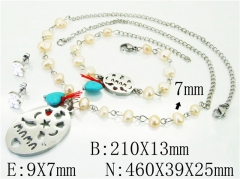 HY Wholesale 316L Stainless Steel Popular Jewelry Earrings Necklace Set-HY21S0248JHF