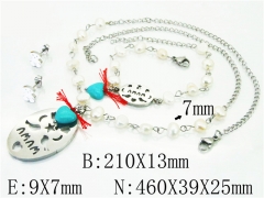 HY Wholesale 316L Stainless Steel Popular Jewelry Earrings Necklace Set-HY21S0249JHE
