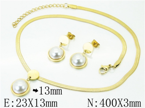 HY Wholesale 316L Stainless Steel Earrings Necklace Jewelry Set-HY49S0030HLE