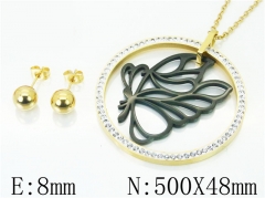 HY Wholesale 316L Stainless Steel Earrings Necklace Jewelry Set-HY91S1130IMW