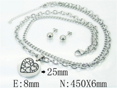 HY Wholesale 316L Stainless Steel Earrings Necklace Jewelry Set-HY91S1135HJE