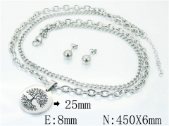 HY Wholesale 316L Stainless Steel Earrings Necklace Jewelry Set-HY91S1131HJA